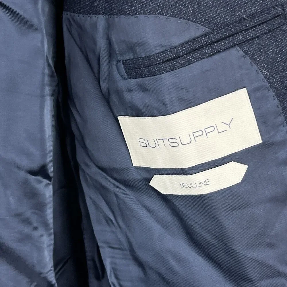 SUITSUPPLY‎ Blueline Vitale Barberis Canonico Blazer Jacket Mens 46L 100% Wool